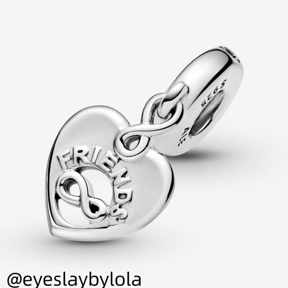 Pandora Friends Forever Heart Dangle Charm - Picture 6 of 6